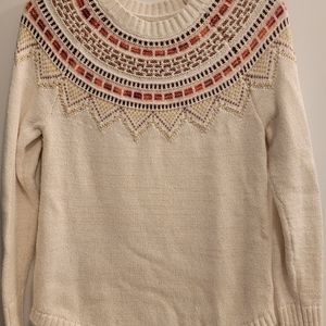LOFT SP sweater off-white with crochet detail